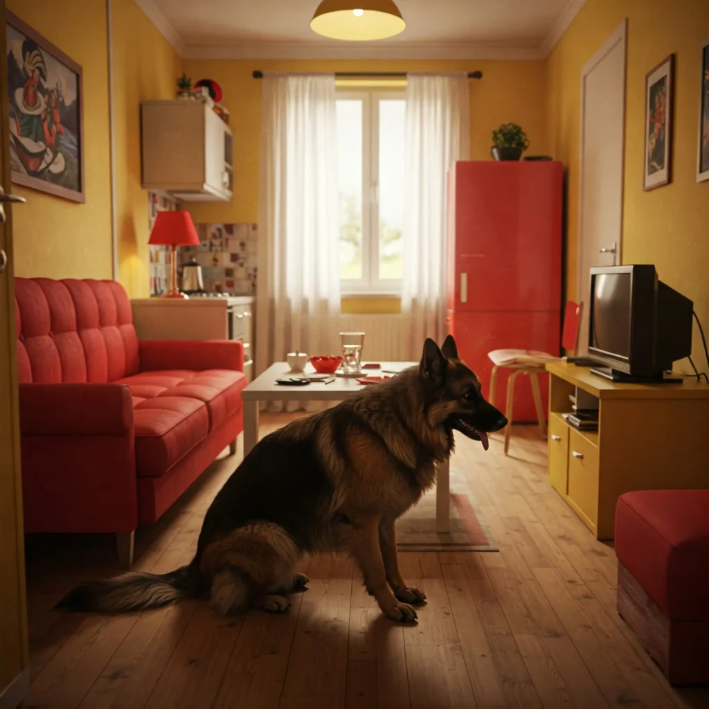 perro en apartamento pequeño