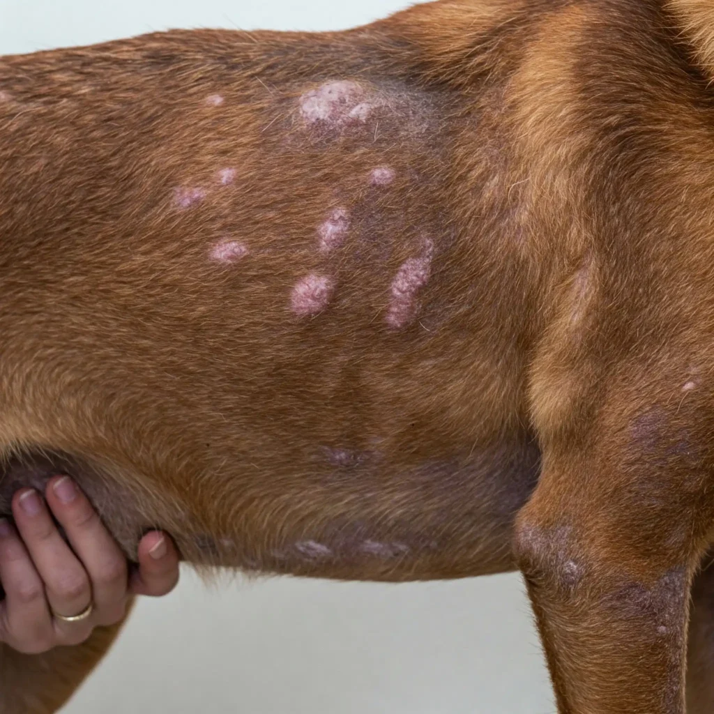 perro con escabiosis o sarna